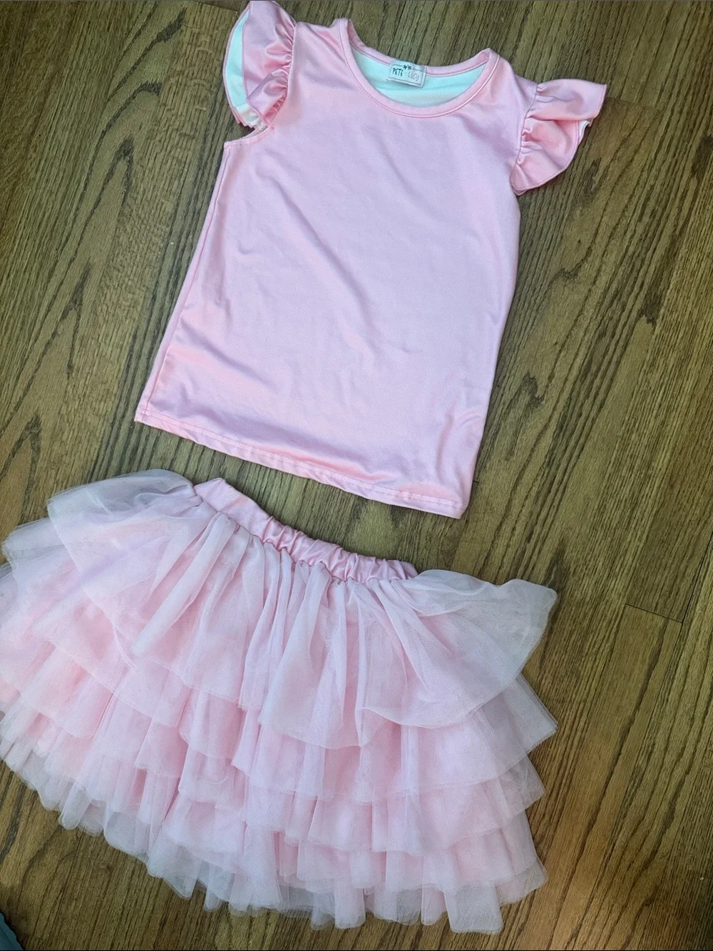 Pete + Lucy | Pink Shirt and Tulle Skirt-Size 6X